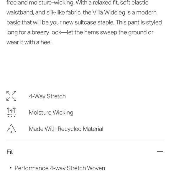 Vuori Black Women's Villa Wide-Leg Pants. Size S - Picture 3 of 7